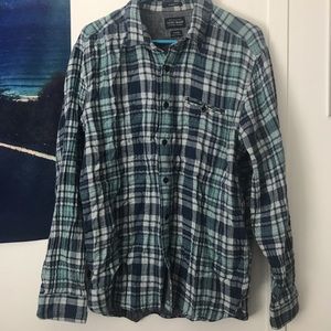 Flannel button down top